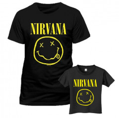 Duo Rockset Nirvana Vater-T-shirt & Kinder-T-shirt Smiley