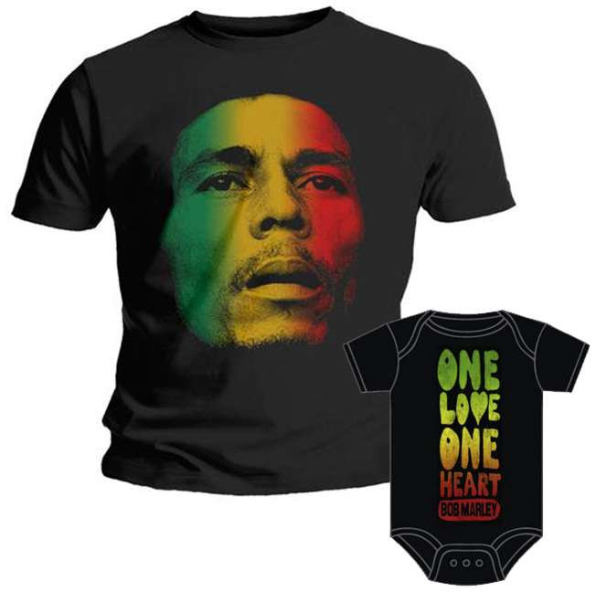 Duo Rockset Bob Marley Vater-T-shirt & Bob Marley body baby rock metal