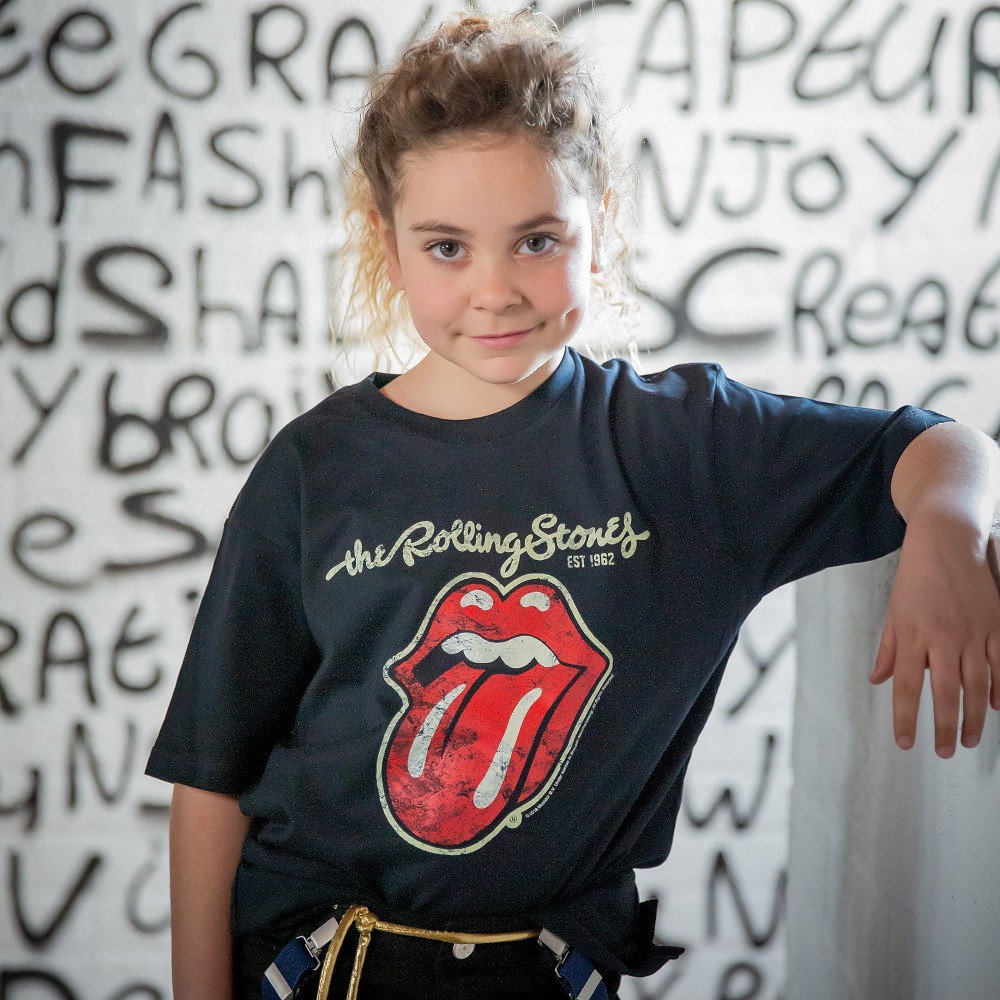 The Rolling Stones Kinder T-Shirt New Tongue fotoshoot