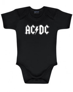ACDC Baby Body White Logo Metal-Baby