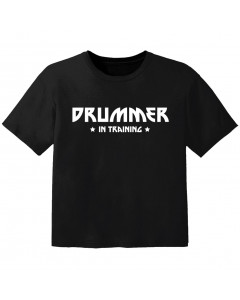Rock Kinder Tshirt drummer in training